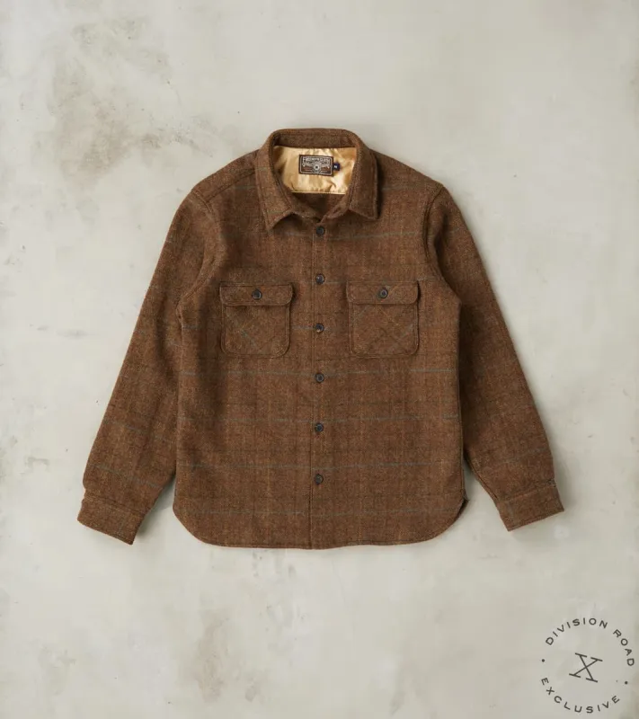 Benson - Abraham Moon® Shetland Estate Tweed - Olive Check sold by Division Road