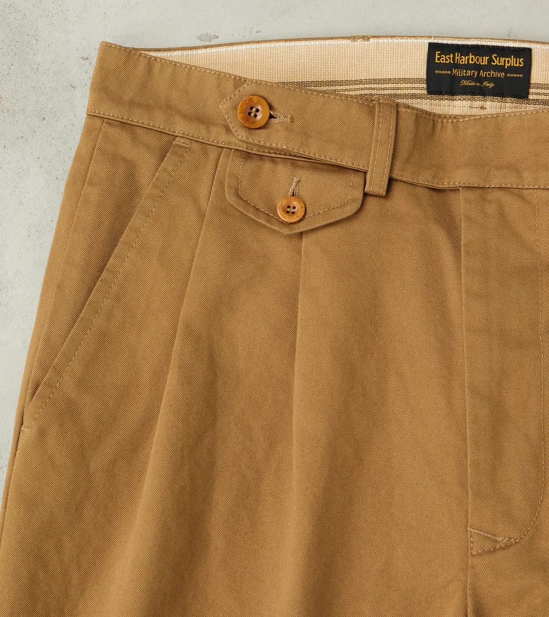 Enfield 121 Chino Trouser - Pleated Tapered - Beige Twill sold by Division Road product image thumbnail 4