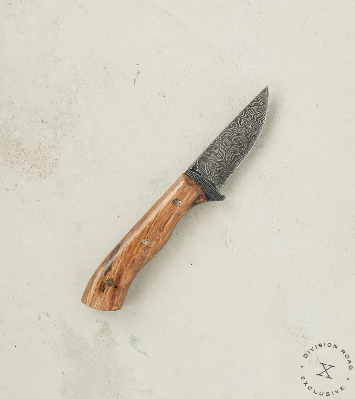 The Fields Artisan Handmade Damascus Steel & White Oak Fieldmate sold by Division Road