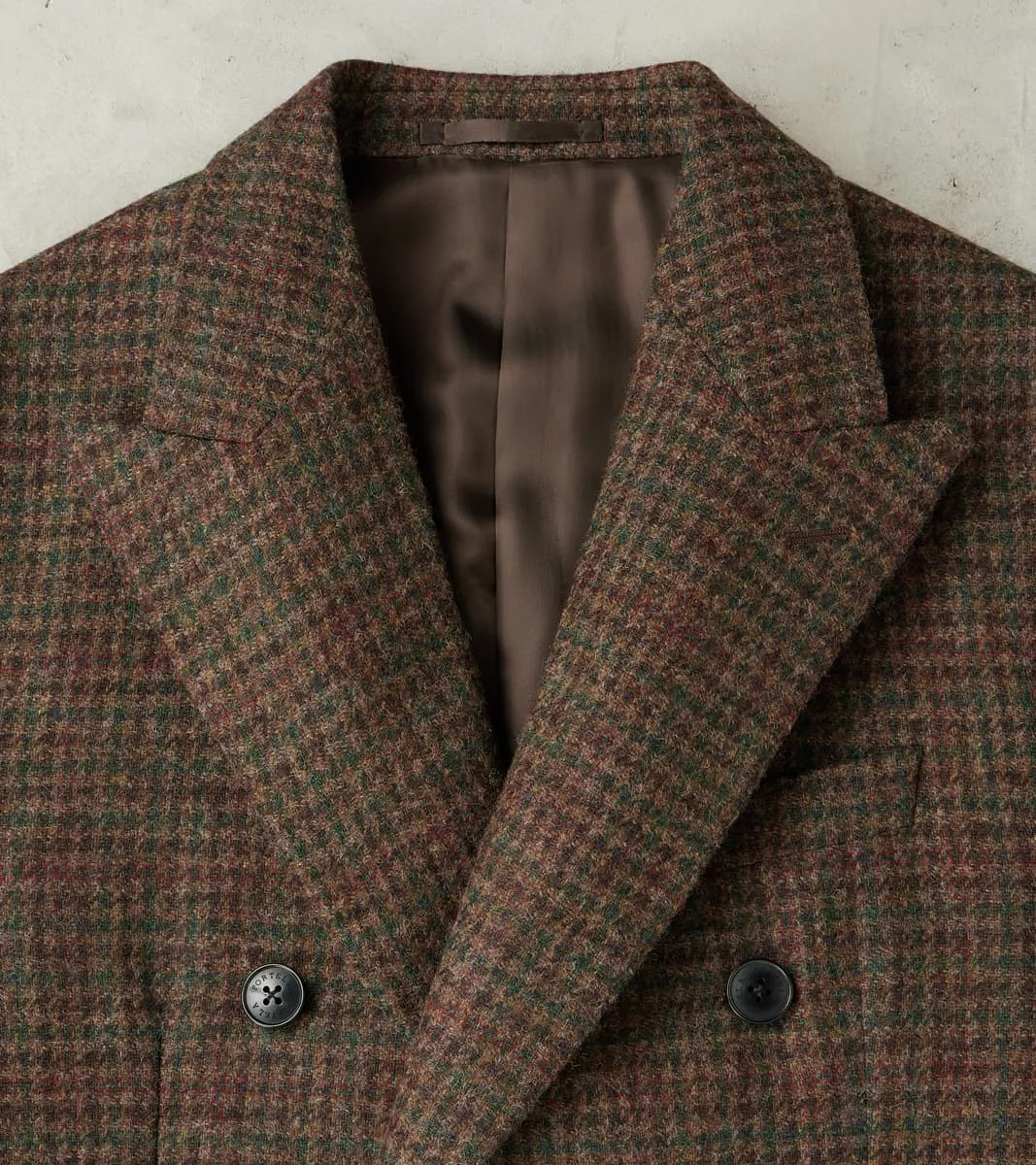 Corrado Double Breasted Jacket - Earth Shetland Houndstooth Check sold by Division Road product image thumbnail 4