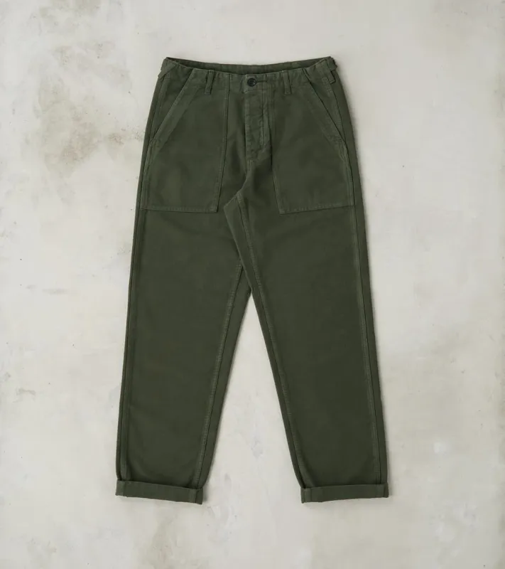 New Fatigue Trouser - Forest Green Garment Dyed Moleskin sold by Division Road