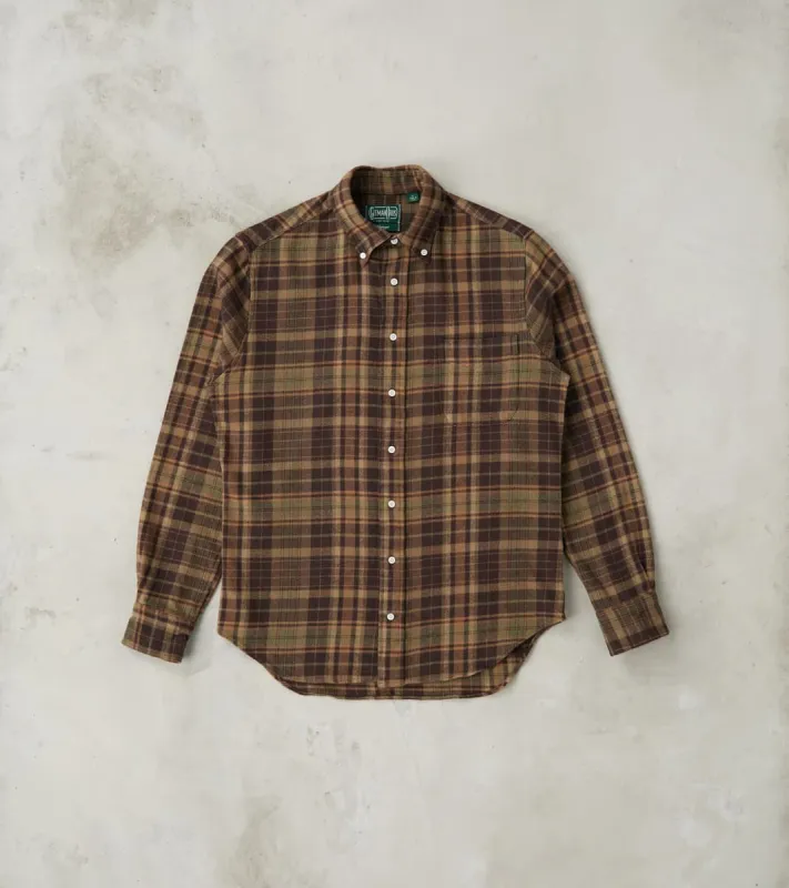 Brushed Winter Madras Check Flannel - Olive & Brown sold by Division Road