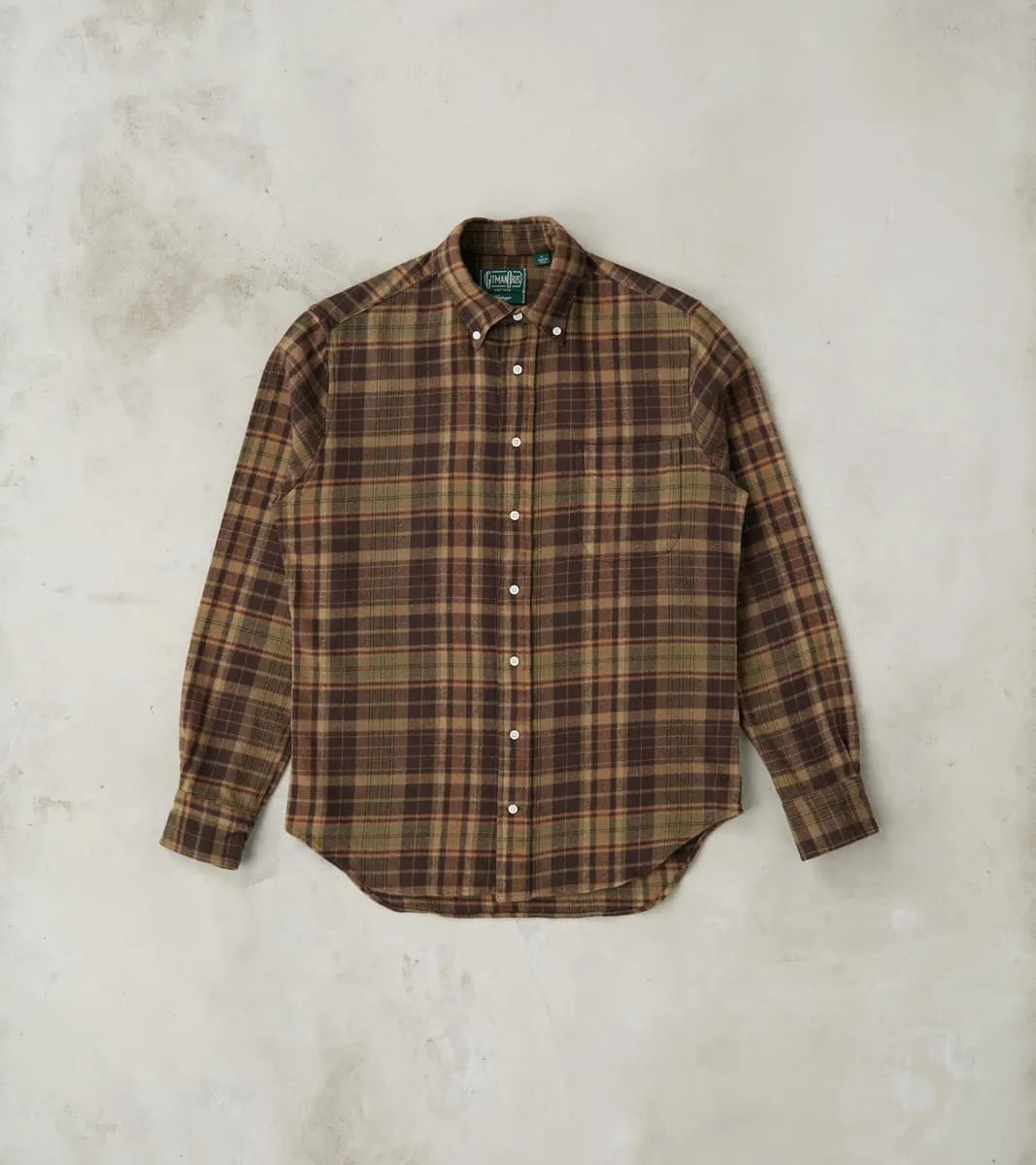 Brushed Winter Madras Check Flannel - Olive & Brown sold by Division Road