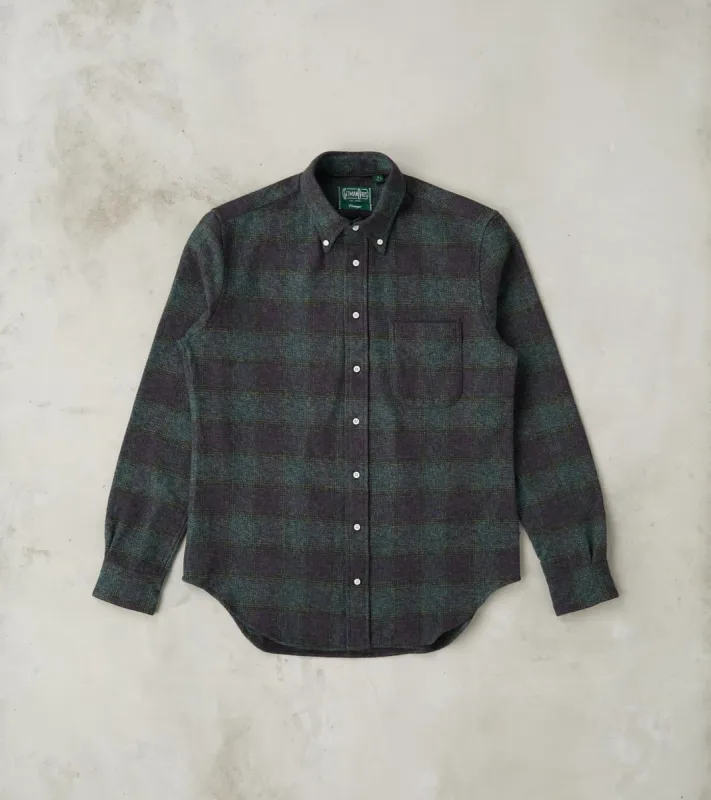 Japanese Cotton Tweed Check - Navy made by Gitman Brothers