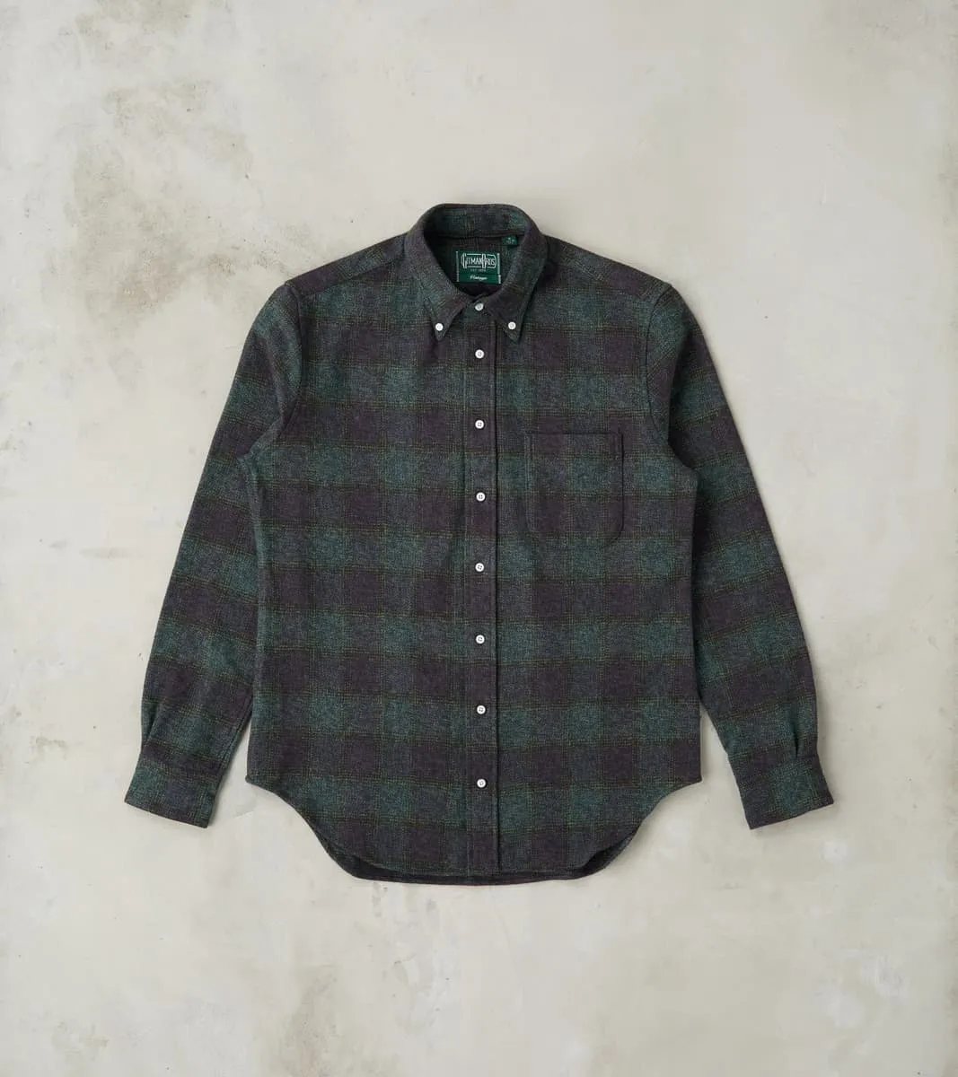 Japanese Cotton Tweed Check - Navy sold by Division Road