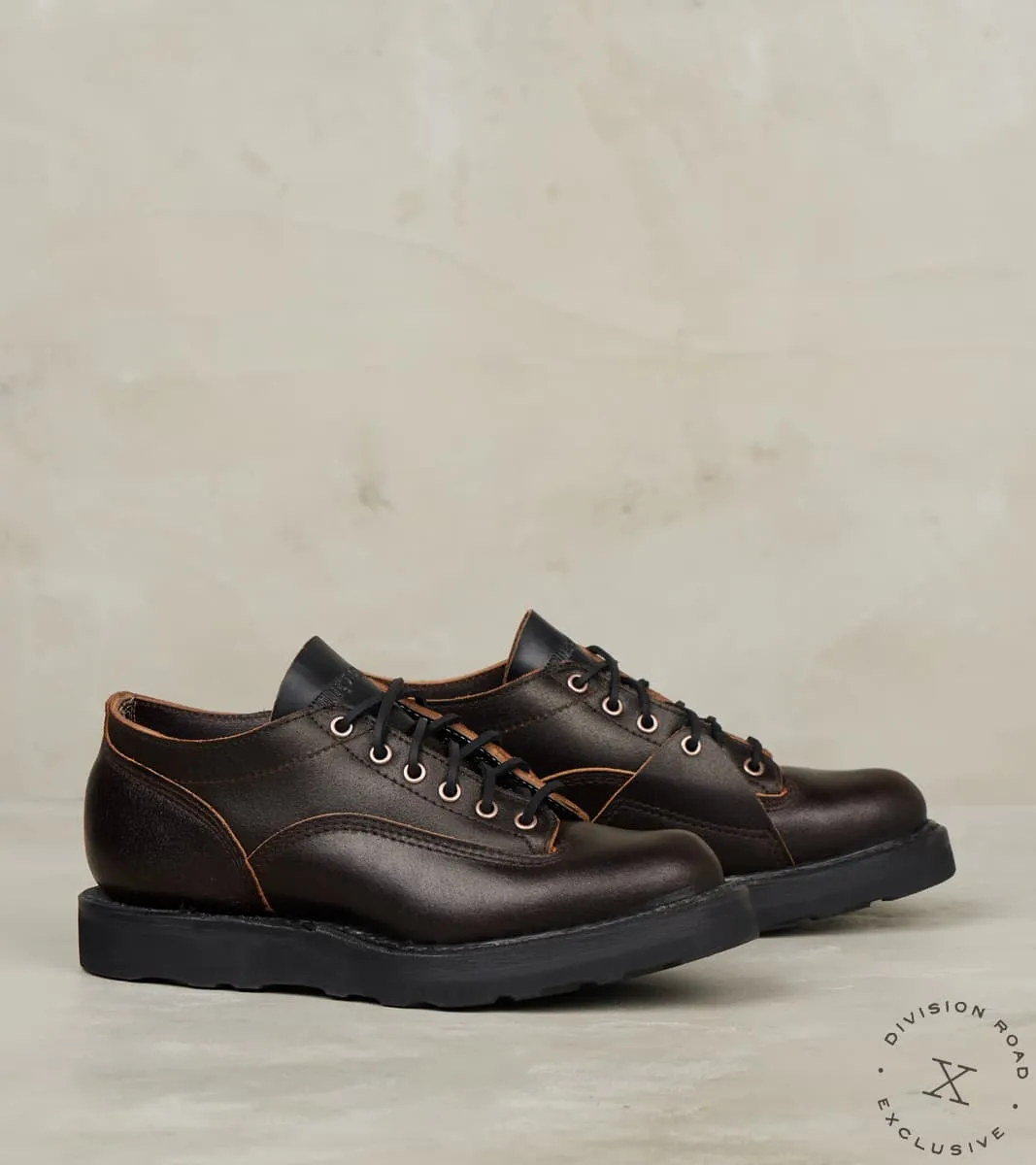 LTT Oxford 300 - C461 - Vibram 4014 - Horween Dark Brown Waxed Flesh sold by Division Road