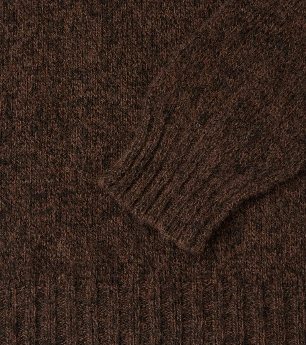 Italian Brushed Wool Shaggy Sheep Crewneck Jumper - Heathered Bark Brown sold by Division Road product image thumbnail 5