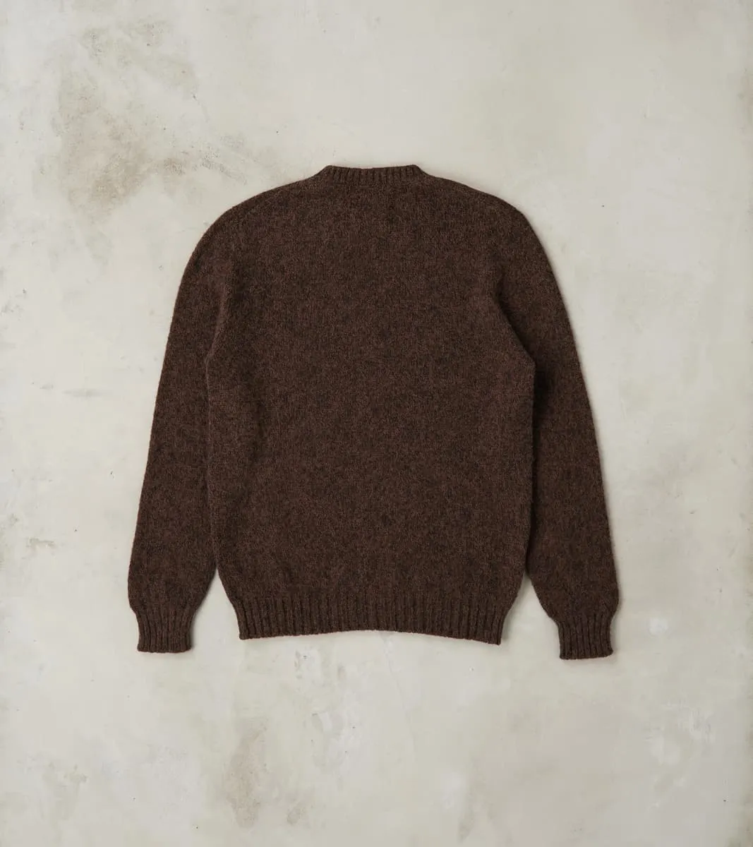 Italian Brushed Wool Shaggy Sheep Crewneck Jumper - Heathered Bark Brown sold by Division Road product image thumbnail 2