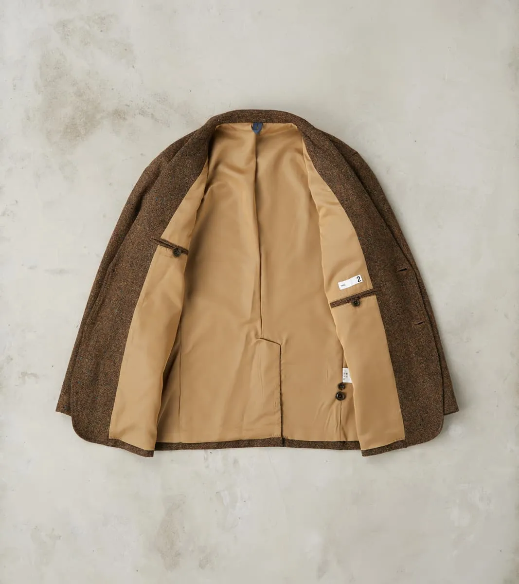 Single Breasted 2-Button Jacket - Neps Virgin Wool Tweed Cloth - Khaki sold by Division Road product image thumbnail 3