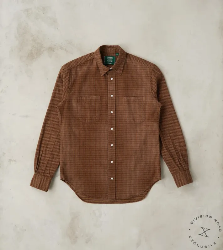 Shuttle Notes® Brushed Twill Mini-Plaid Camper - Olive sold by Division Road