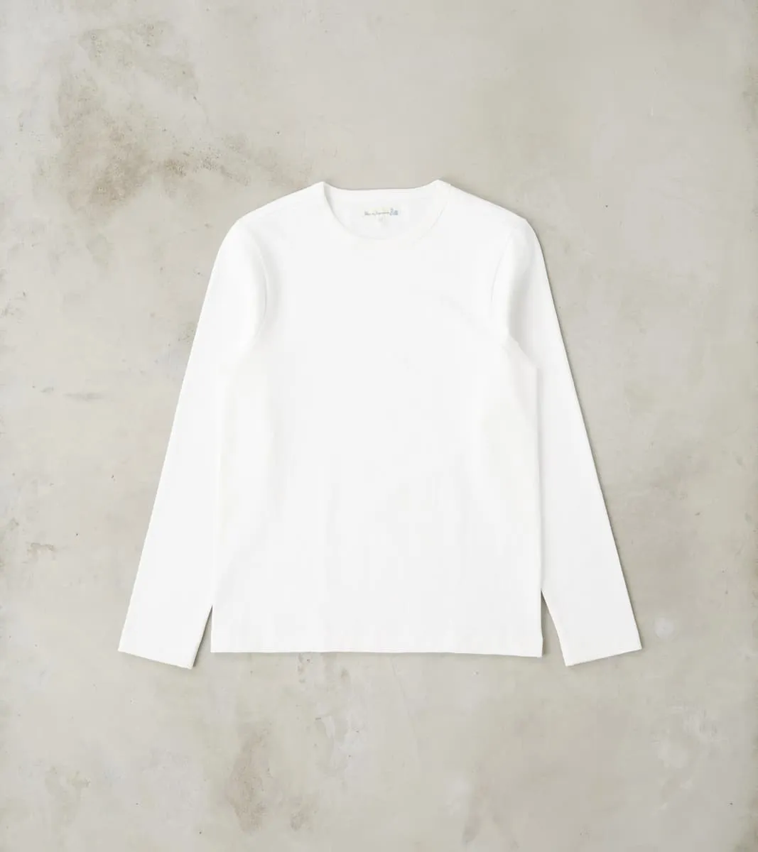 S218 Good Originals - 10.7oz Loopwheeled 2-Thread Heavyweight Longsleeve - 01 White sold by Division Road