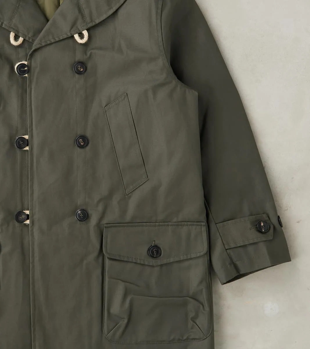 Clayton 670 Shawl DB Army Coat - Olive Waterproof Waxed Canvas sold by Division Road product image thumbnail 5