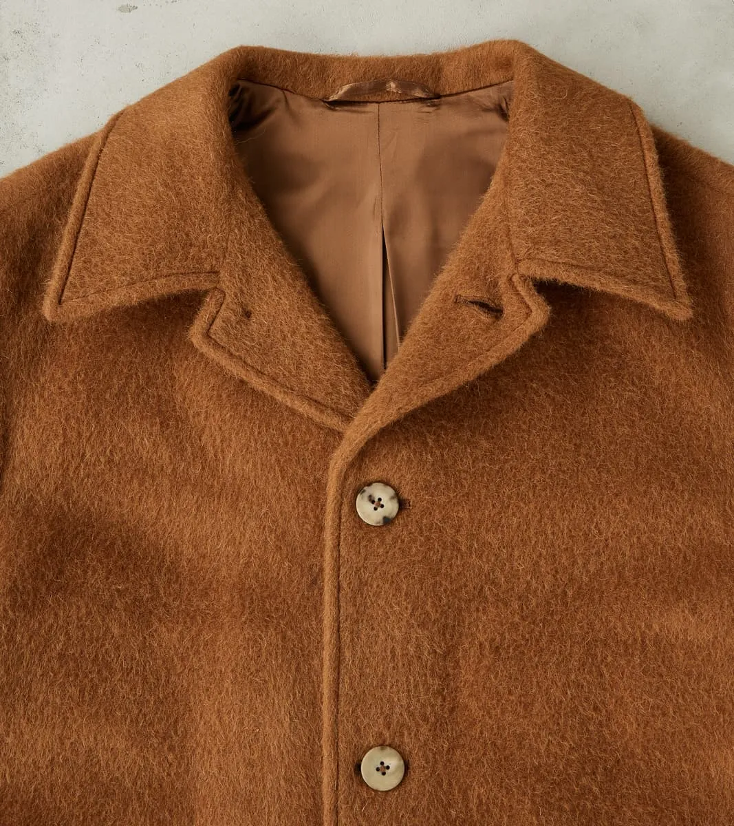 Italian Wool Alpaca Mohair Cloth Overcoat - Pecan sold by Division Road product image thumbnail 4