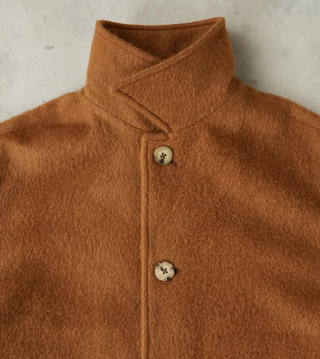 Italian Wool Alpaca Mohair Cloth Overcoat - Pecan sold by Division Road product image thumbnail 5