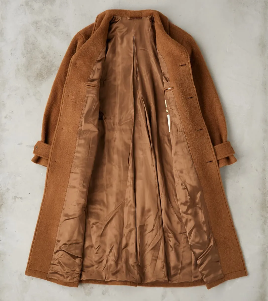 Italian Wool Alpaca Mohair Cloth Overcoat - Pecan sold by Division Road product image thumbnail 3