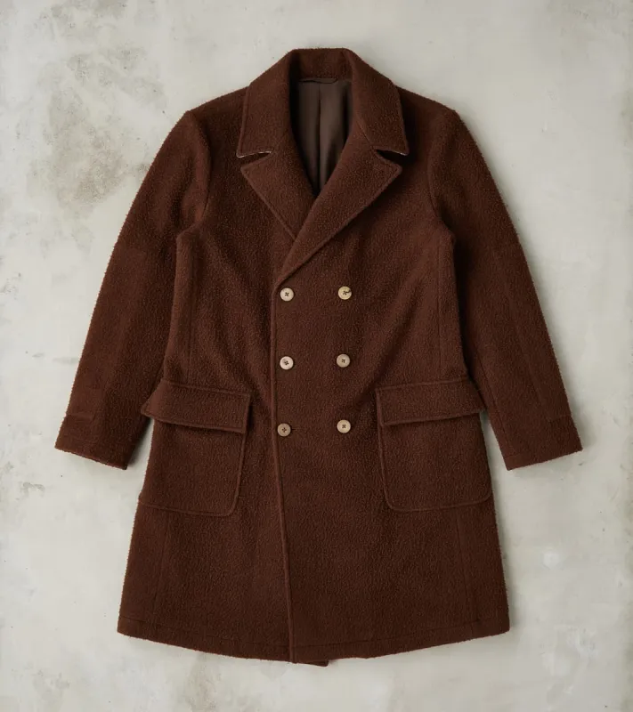 Italian Wool Ratine Cloth Marcel Lassance Redingote Coat - Coffee Brown sold by Division Road