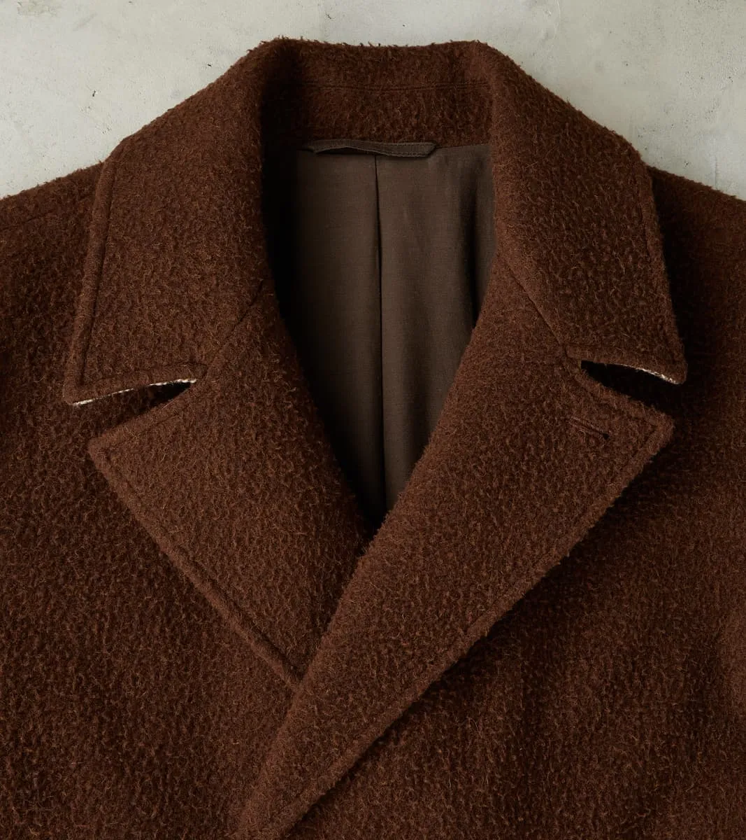 Italian Wool Ratine Cloth Marcel Lassance Redingote Coat - Coffee Brown sold by Division Road product image thumbnail 4