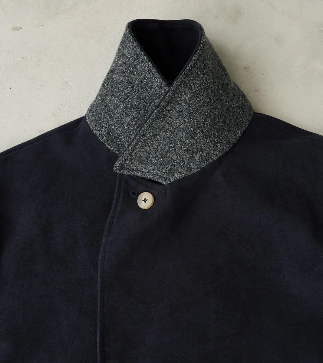 English Cotton Moleskin Marcel Lassance Redingote Coat - Navy sold by Division Road product image thumbnail 5