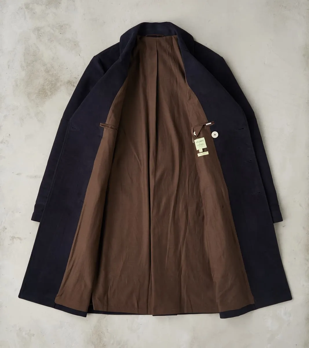 English Cotton Moleskin Marcel Lassance Redingote Coat - Navy sold by Division Road product image thumbnail 3