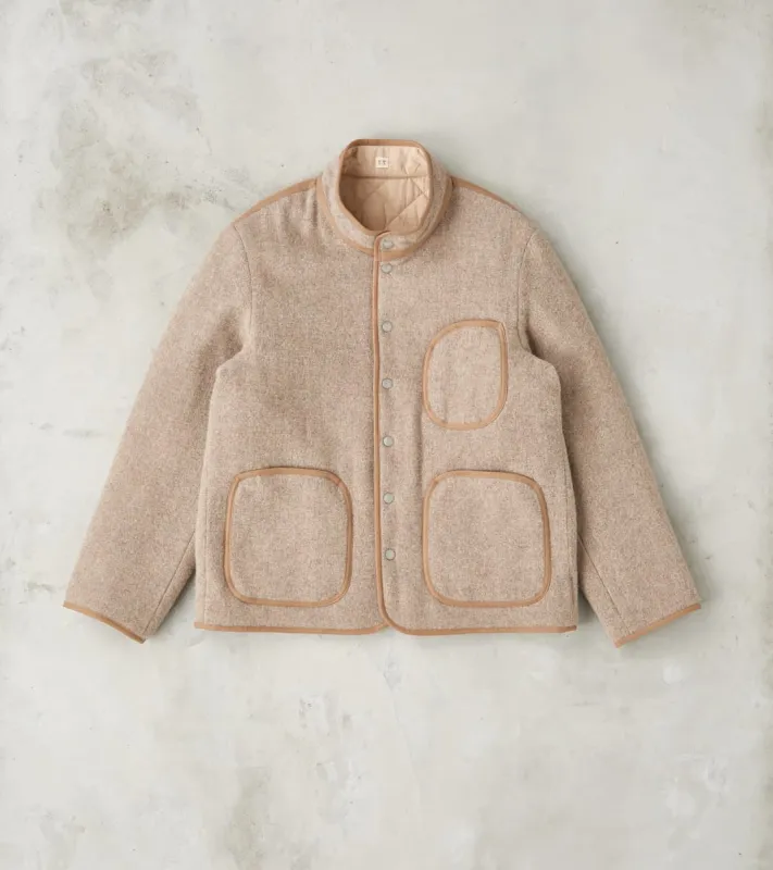 Lot. 323 Quilt Lining Blanket Jacket - Hopsack Wool - Undyed Beige sold by Division Road