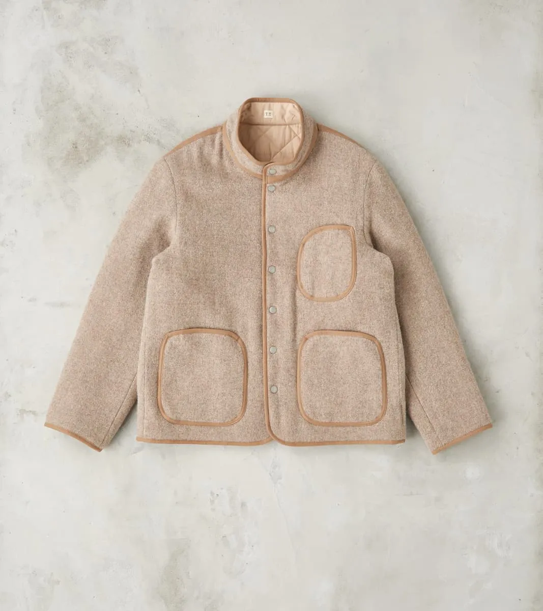 Lot. 323 Quilt Lining Blanket Jacket - Hopsack Wool - Undyed Beige sold by Division Road