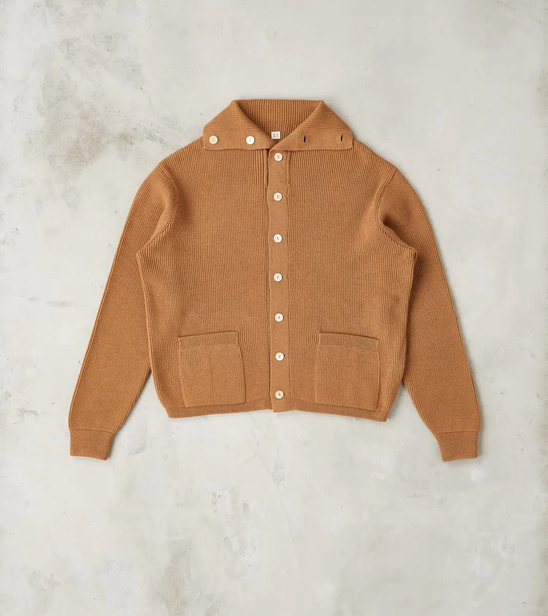 Lot. 521 Turtleneck Cardigan - Merino Lambswool - Camel sold by Division Road
