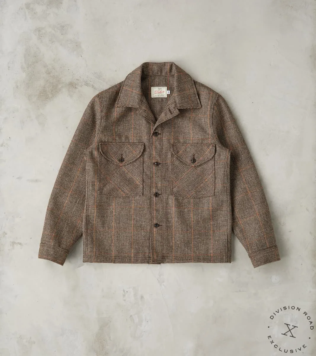 Skyline Overshirt - Lovat® Tweed Twill - Birmingham Brown Check sold by Division Road