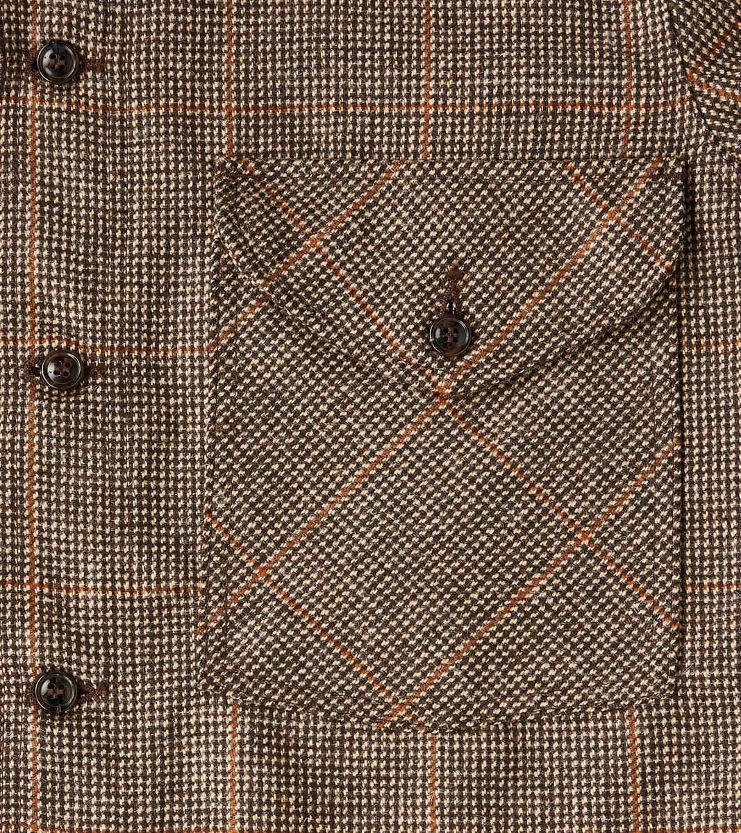 Skyline Overshirt - Lovat® Tweed Twill - Birmingham Brown Check sold by Division Road product image thumbnail 5