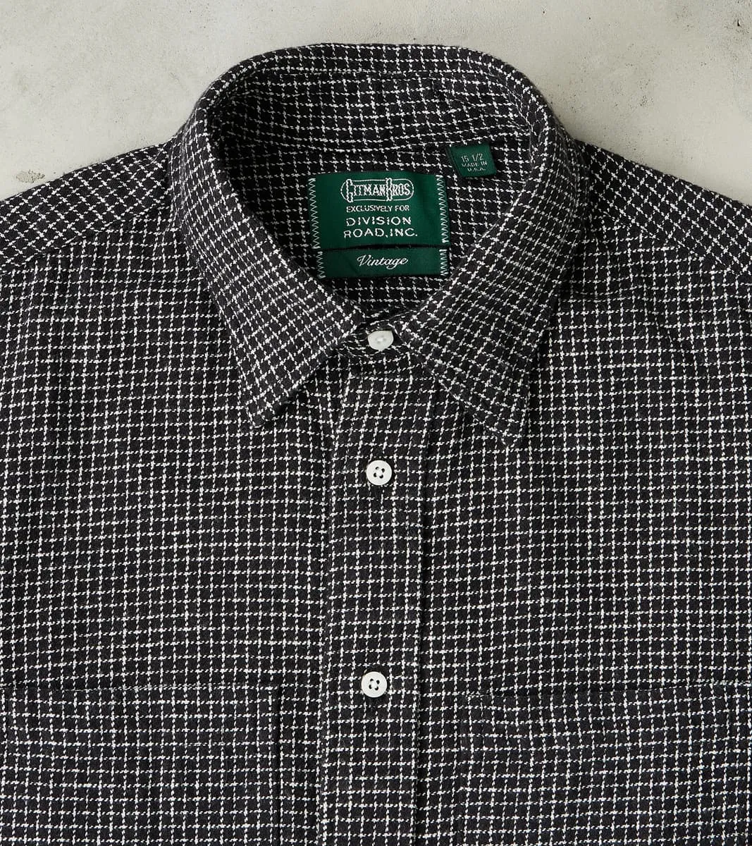 Japanese Old Slub Checked Twill Camper - Black sold by Division Road product image thumbnail 3