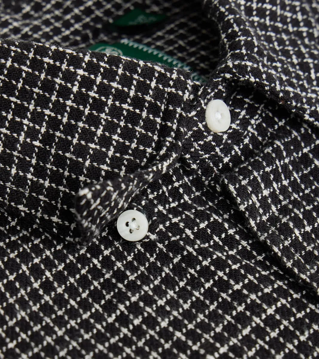 Japanese Old Slub Checked Twill Camper - Black sold by Division Road product image thumbnail 4