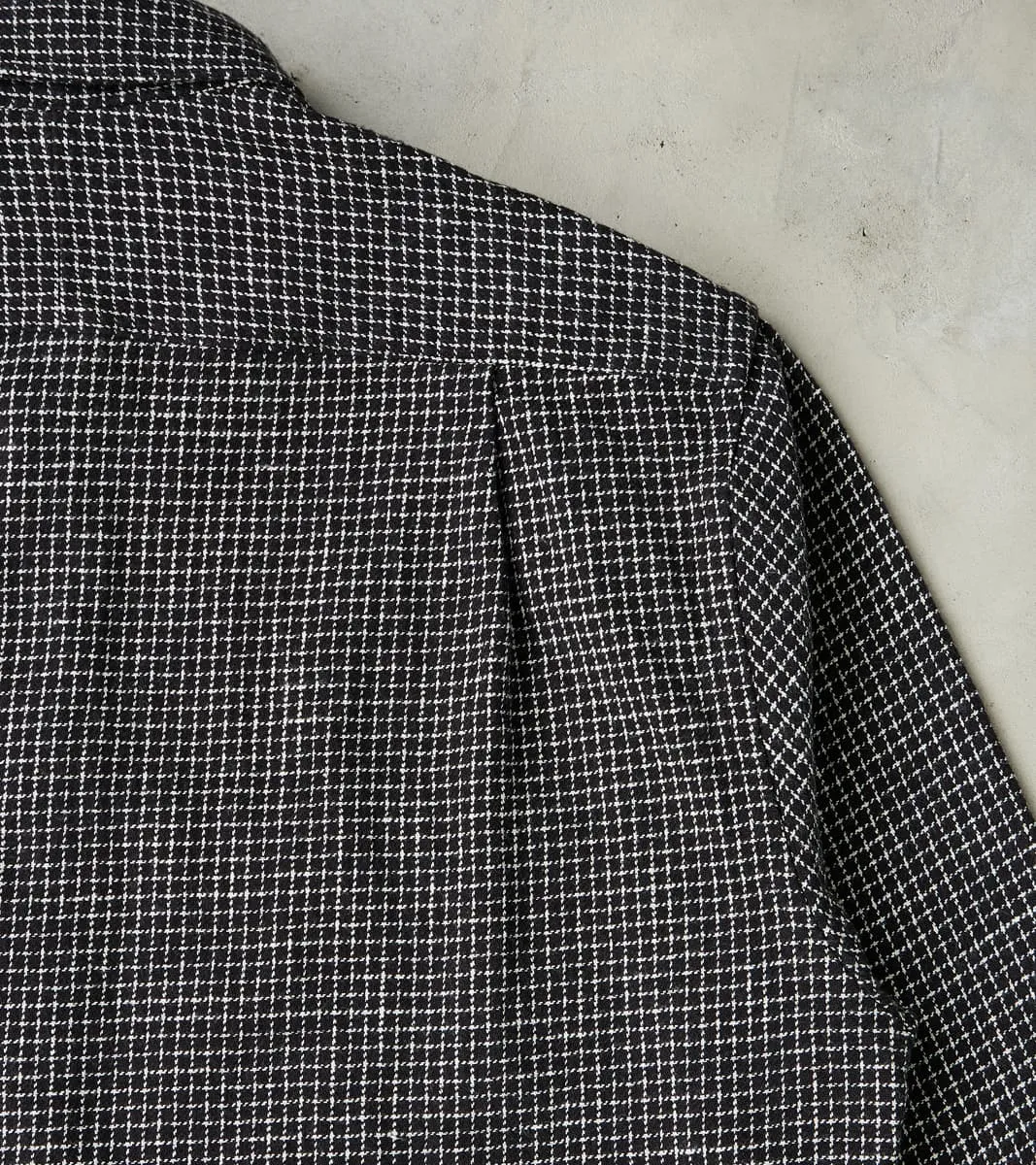 Japanese Old Slub Checked Twill Camper - Black sold by Division Road product image thumbnail 5