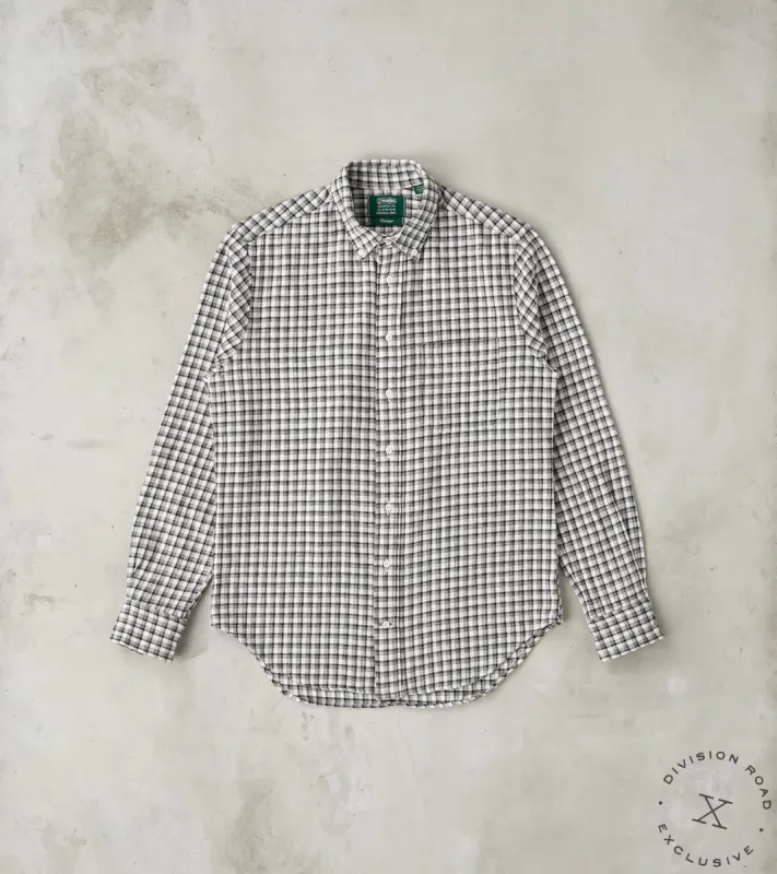 Japanese Old Slub Checked Twill - Grey sold by Division Road