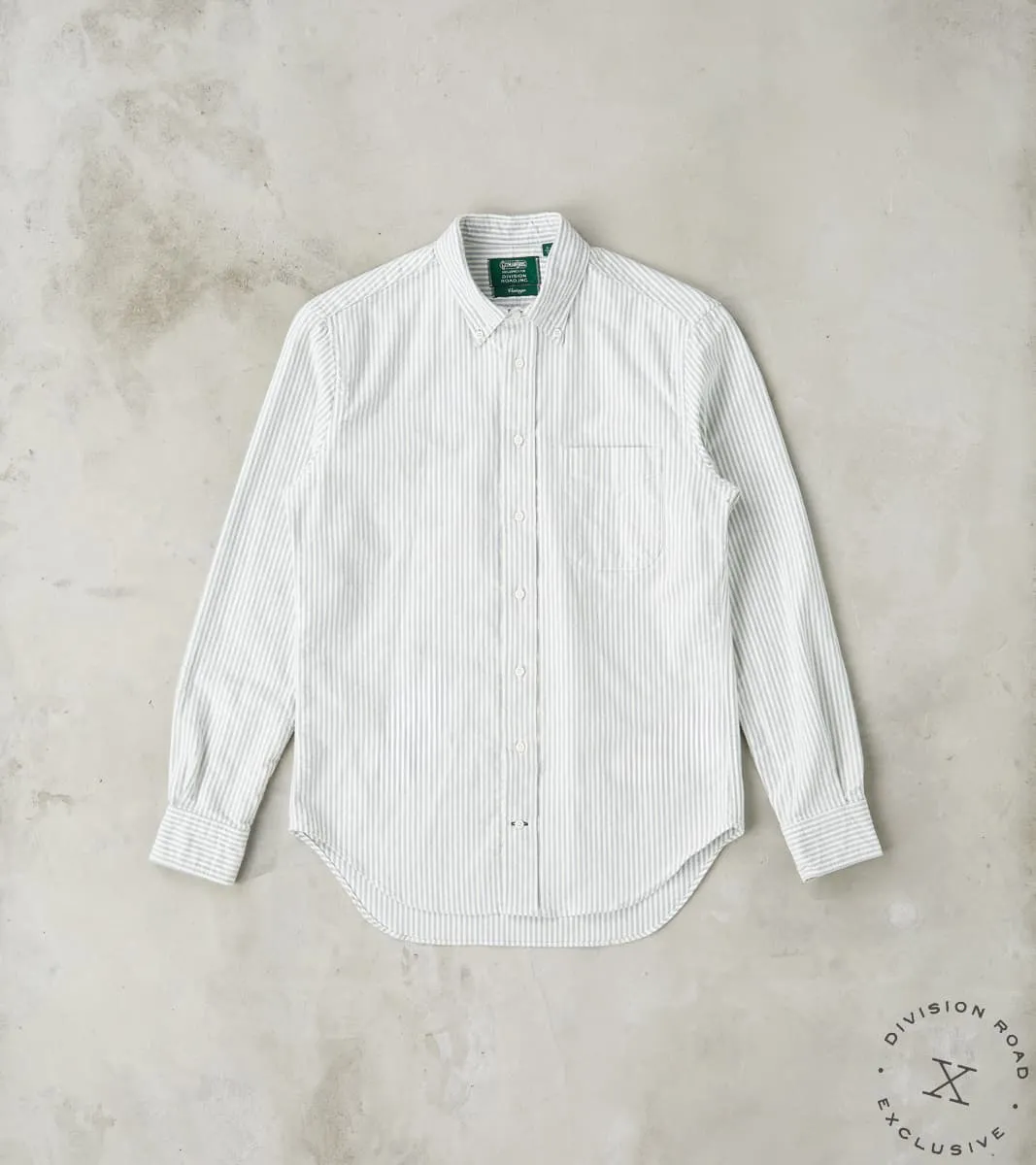 Brushed Fall Oxford - Navy Stripe sold by Division Road