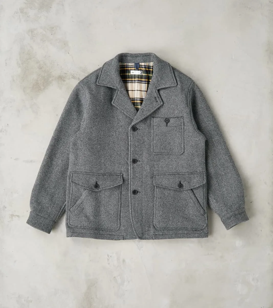 Bird Watching Jacket - Herringbone Wool Double Cloth - Gray sold by Division Road