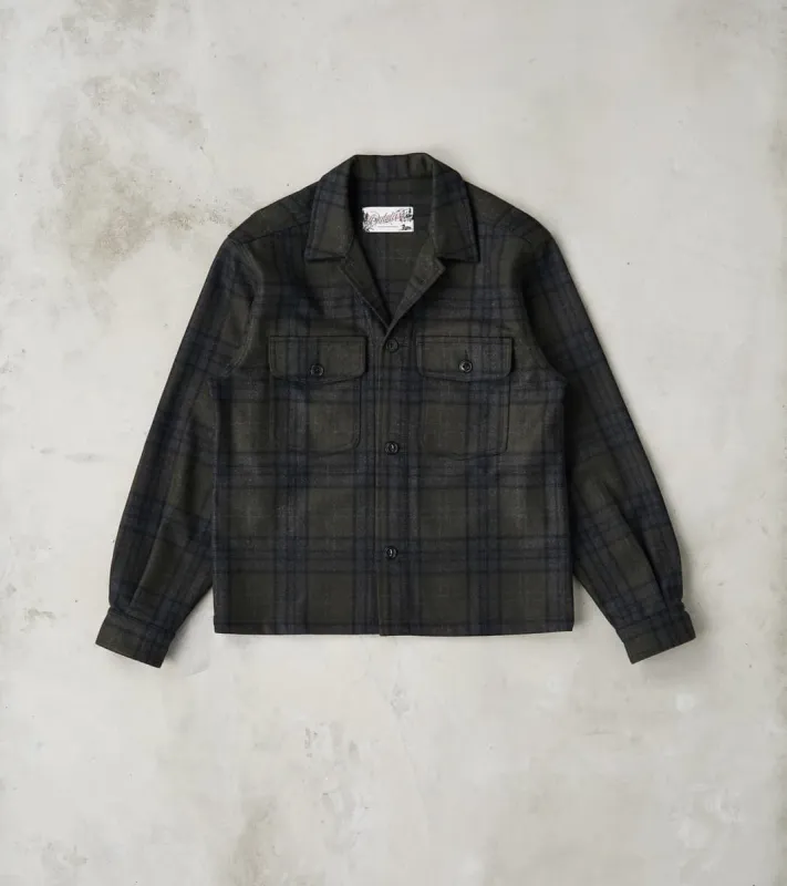 Italian Wool Plaid Camp Shirt - Hunter made by Outclass