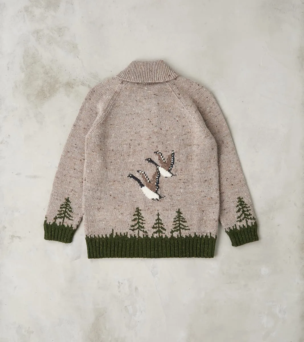 Peruvian Wool Knit Goose Zip Cardigan - Oatmeal sold by Division Road product image thumbnail 2