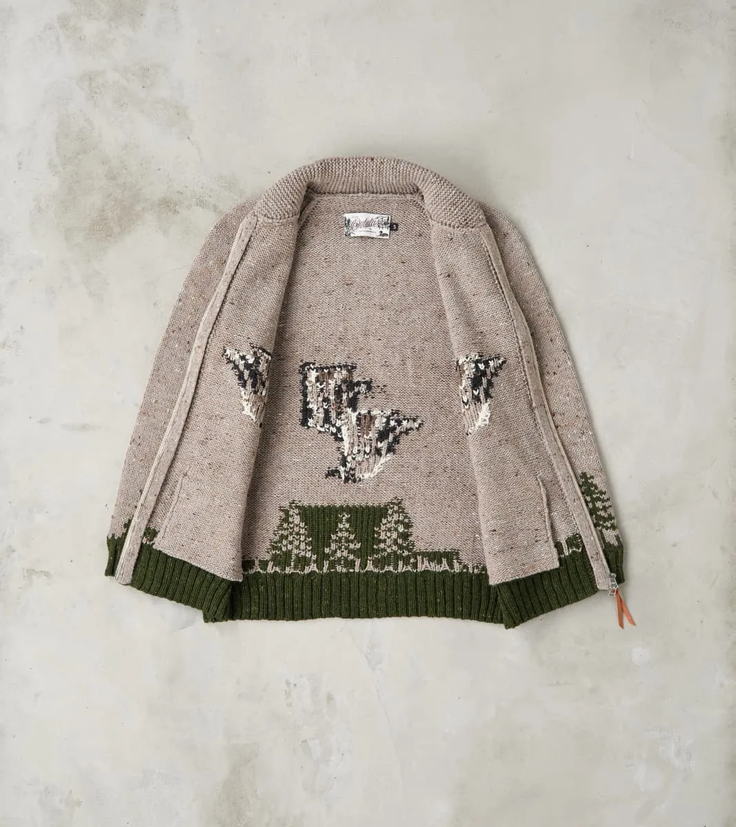 Peruvian Wool Knit Goose Zip Cardigan - Oatmeal sold by Division Road product image thumbnail 3