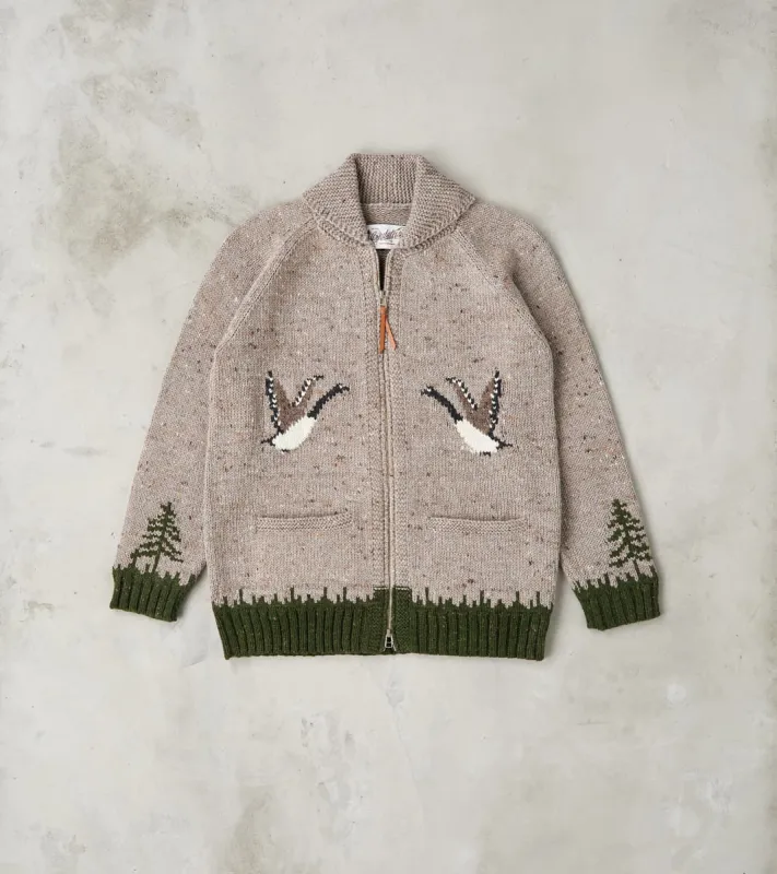 Peruvian Wool Knit Goose Zip Cardigan - Oatmeal sold by Division Road