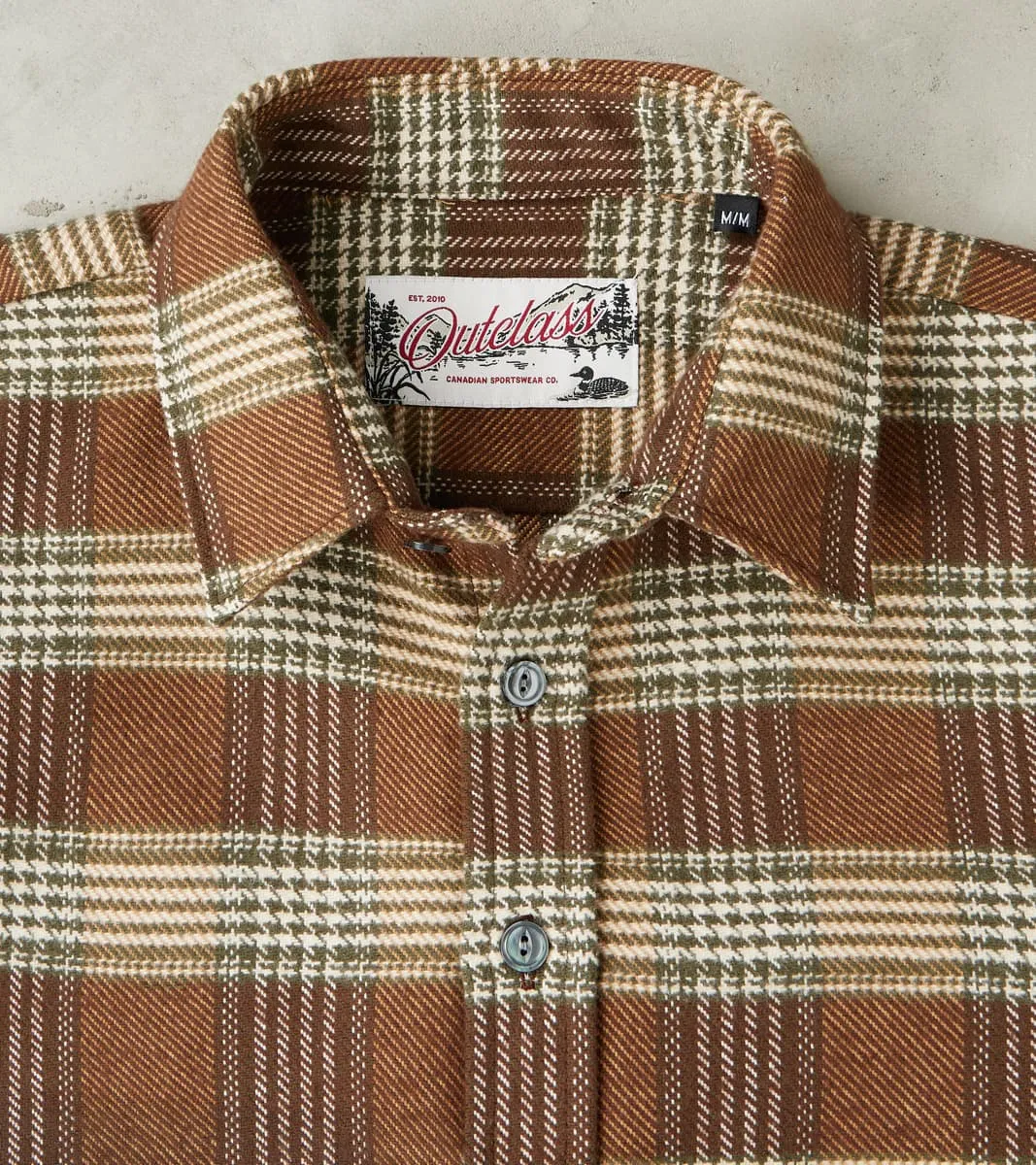 Portuguese Houndstooth Plaid Blanket Easy Shirt - Brown sold by Division Road product image thumbnail 3