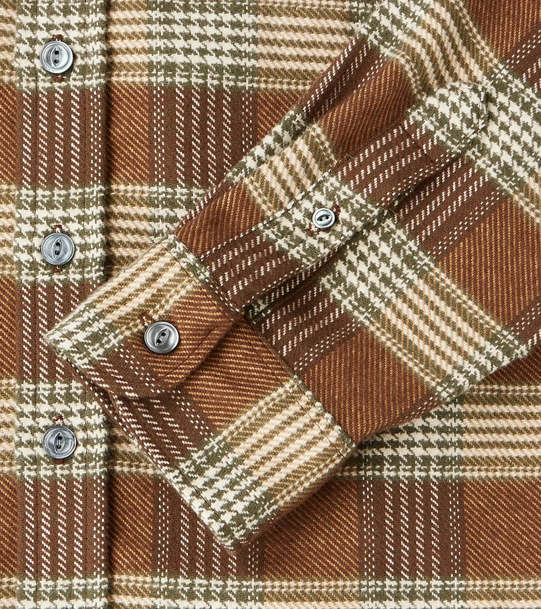 Portuguese Houndstooth Plaid Blanket Easy Shirt - Brown sold by Division Road product image thumbnail 5
