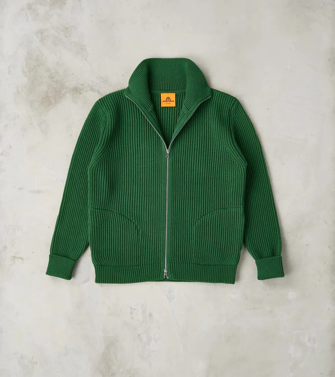 Navy Full Zip Pocket Sweater - Green sold by Division Road