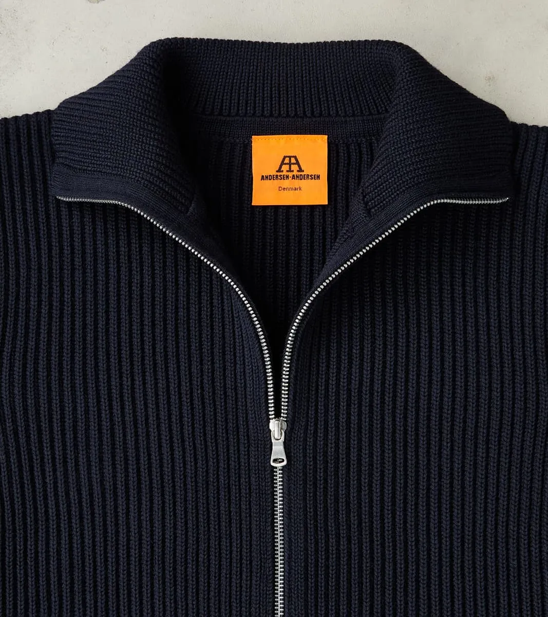 Navy Full Zip Pocket Sweater - Navy sold by Division Road product image thumbnail 4