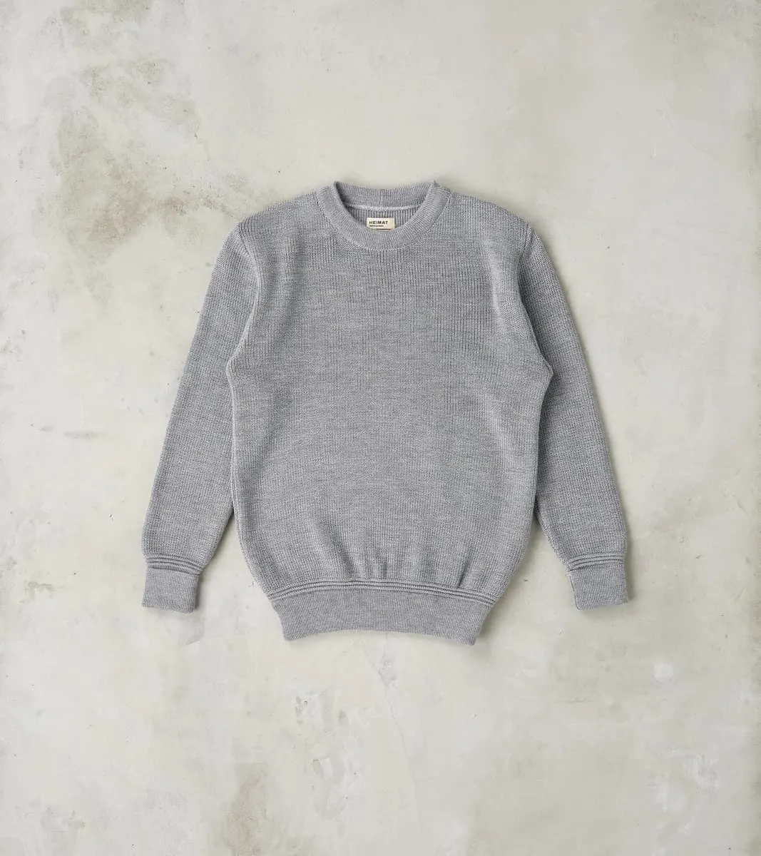 Rundhals Merino Crewneck Sweater - Battleship Grey sold by Division Road