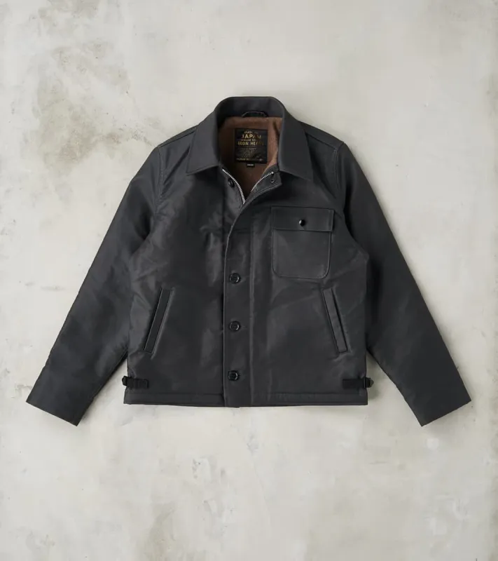 45-BLK - A2 Deck Jacket - 14oz Black Oiled Whipcord sold by Division Road