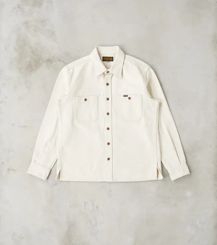423-IVO - Work Overshirt - 13oz Ivory Oxford Cloth sold by Division Road