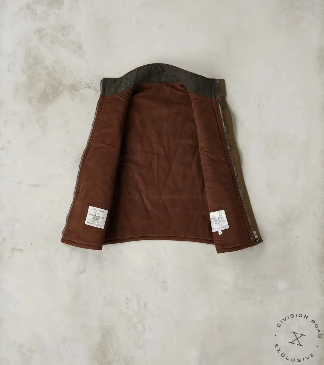 French Fencing Hunt Vest - Fox Brothers® Dark Olive Tweed Twill sold by Division Road product image thumbnail 3