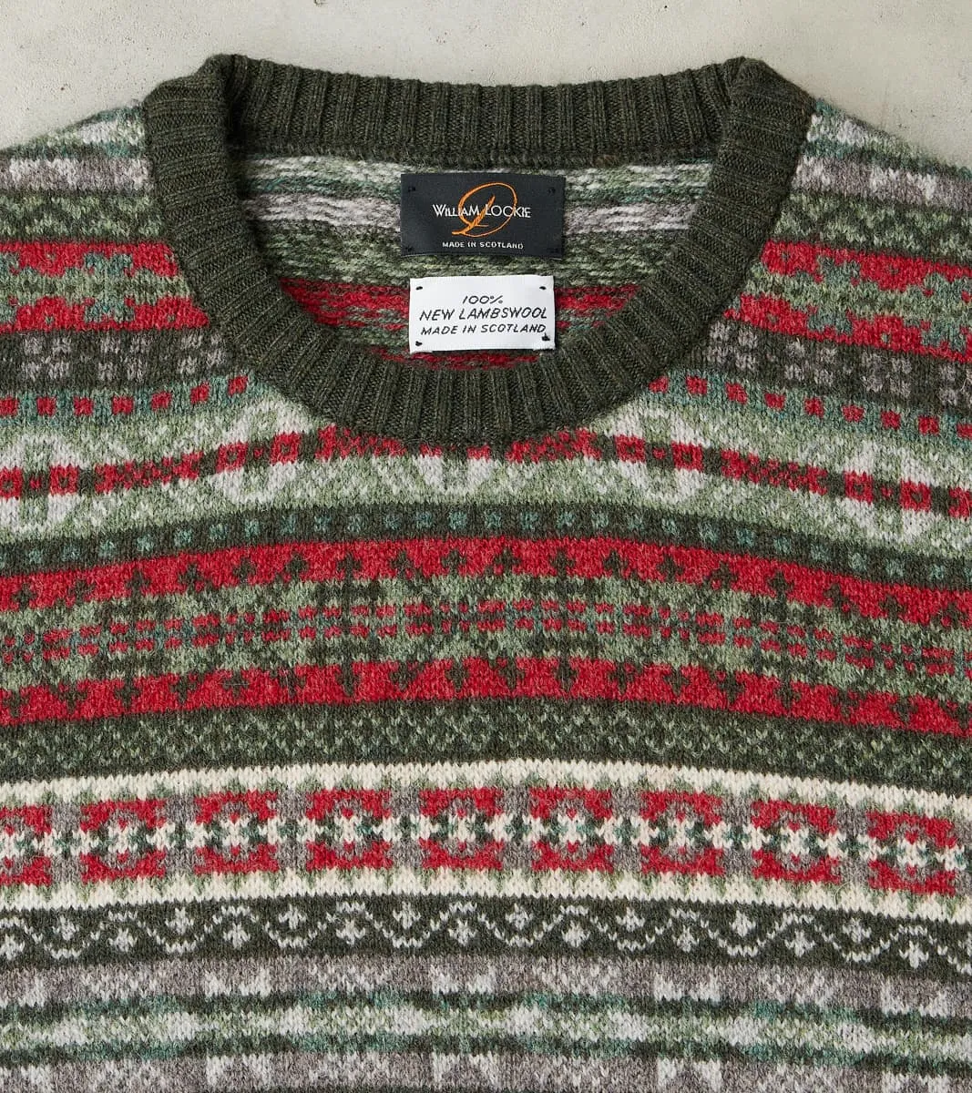 Fair Isle Lambswool Crewneck - Festive Forest sold by Division Road product image thumbnail 3