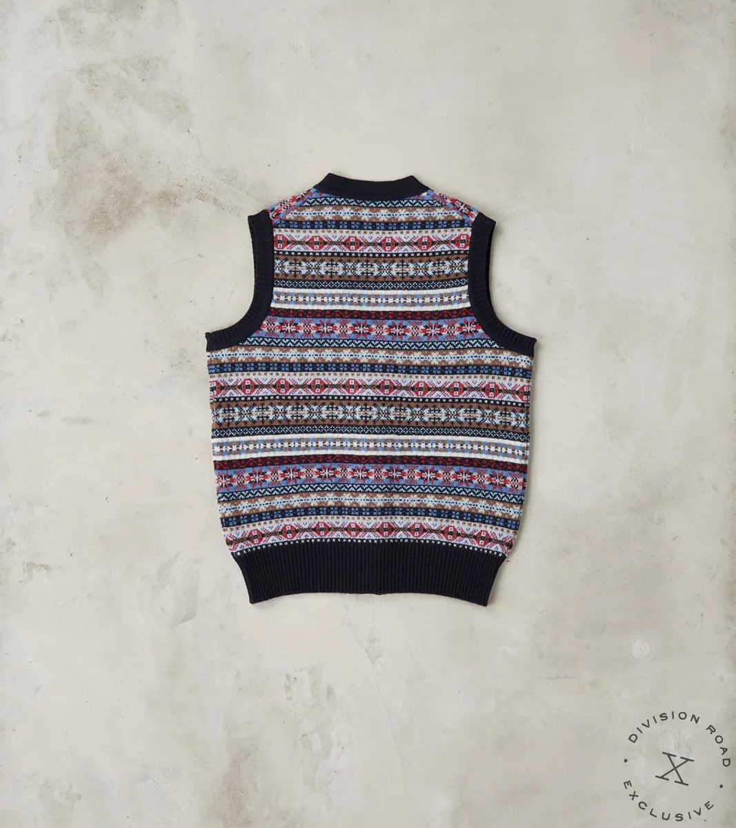 Oxford Fair Isle Lambswool Vest - Collegiate Blue sold by Division Road product image thumbnail 2