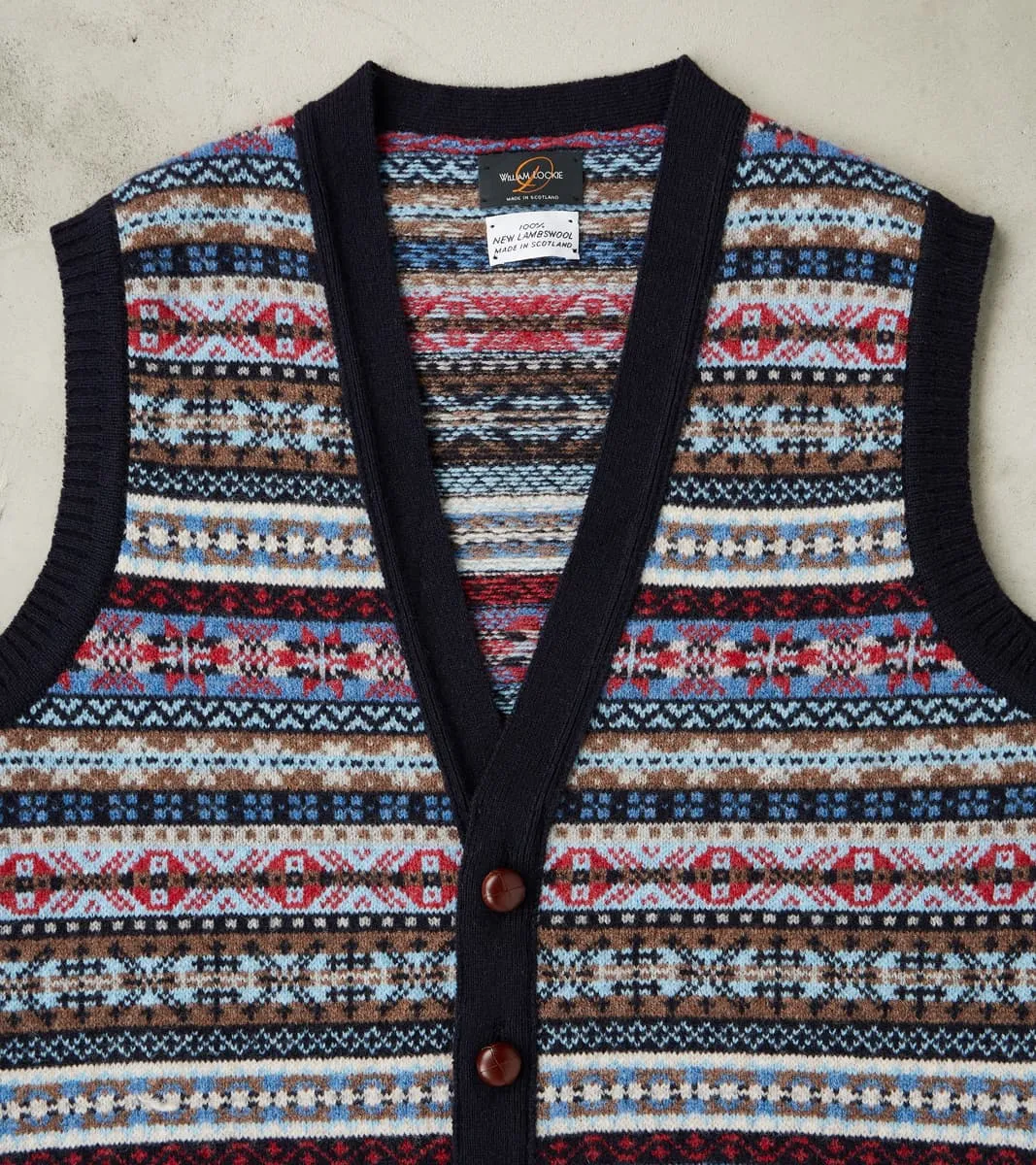 Oxford Fair Isle Lambswool Vest - Collegiate Blue sold by Division Road product image thumbnail 4