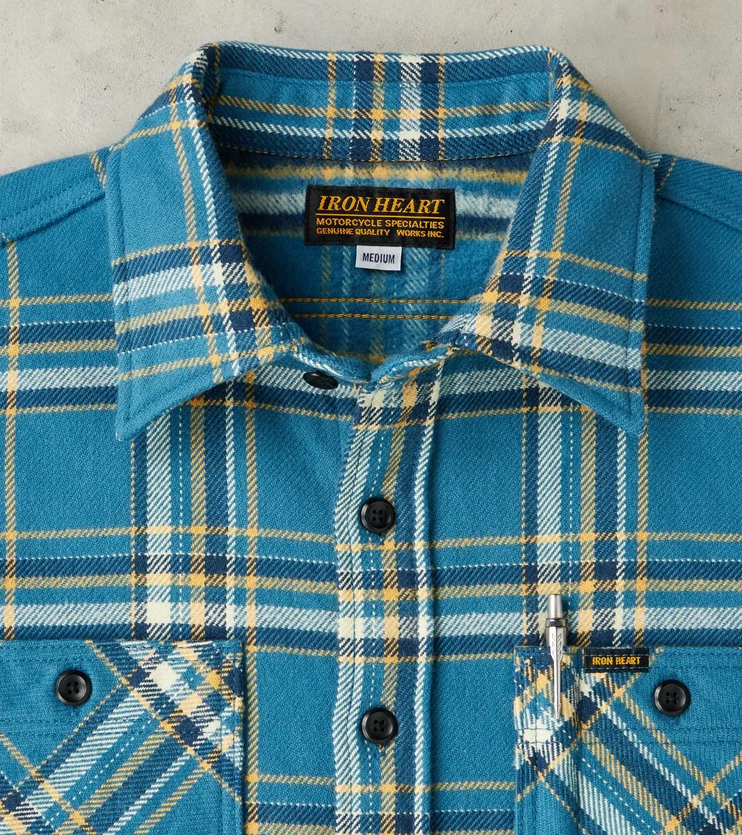435-BLU - Work Shirt - 12oz Ultra Heavy Flannel Blue American Check sold by Division Road product image thumbnail 3